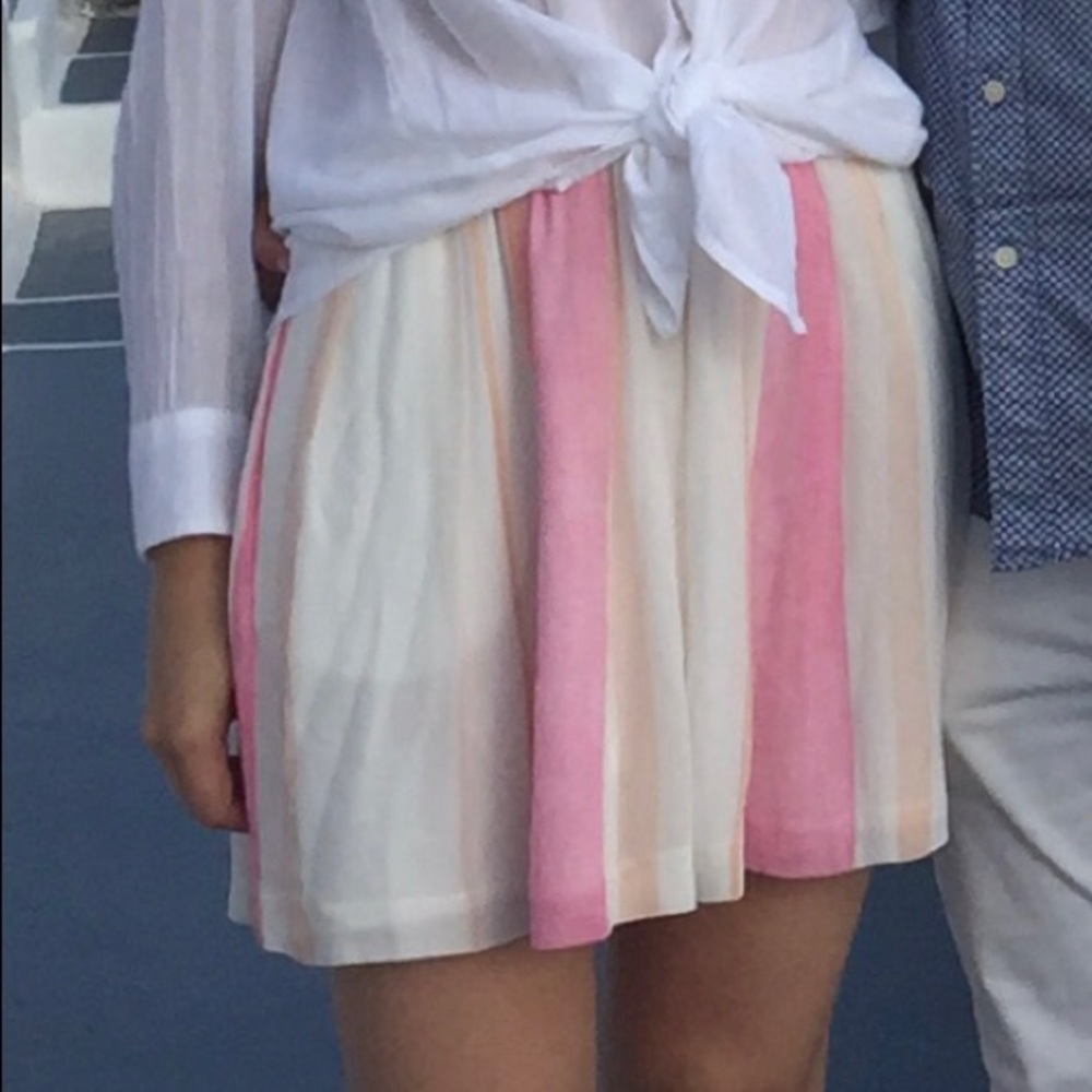 Club Monaco silk striped skirt with pockets